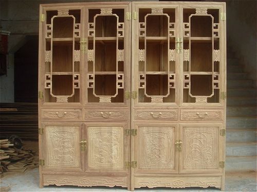 【红木古典中式实木家具非洲黄花梨书柜玻璃柜】价格,批发,供应商厂家